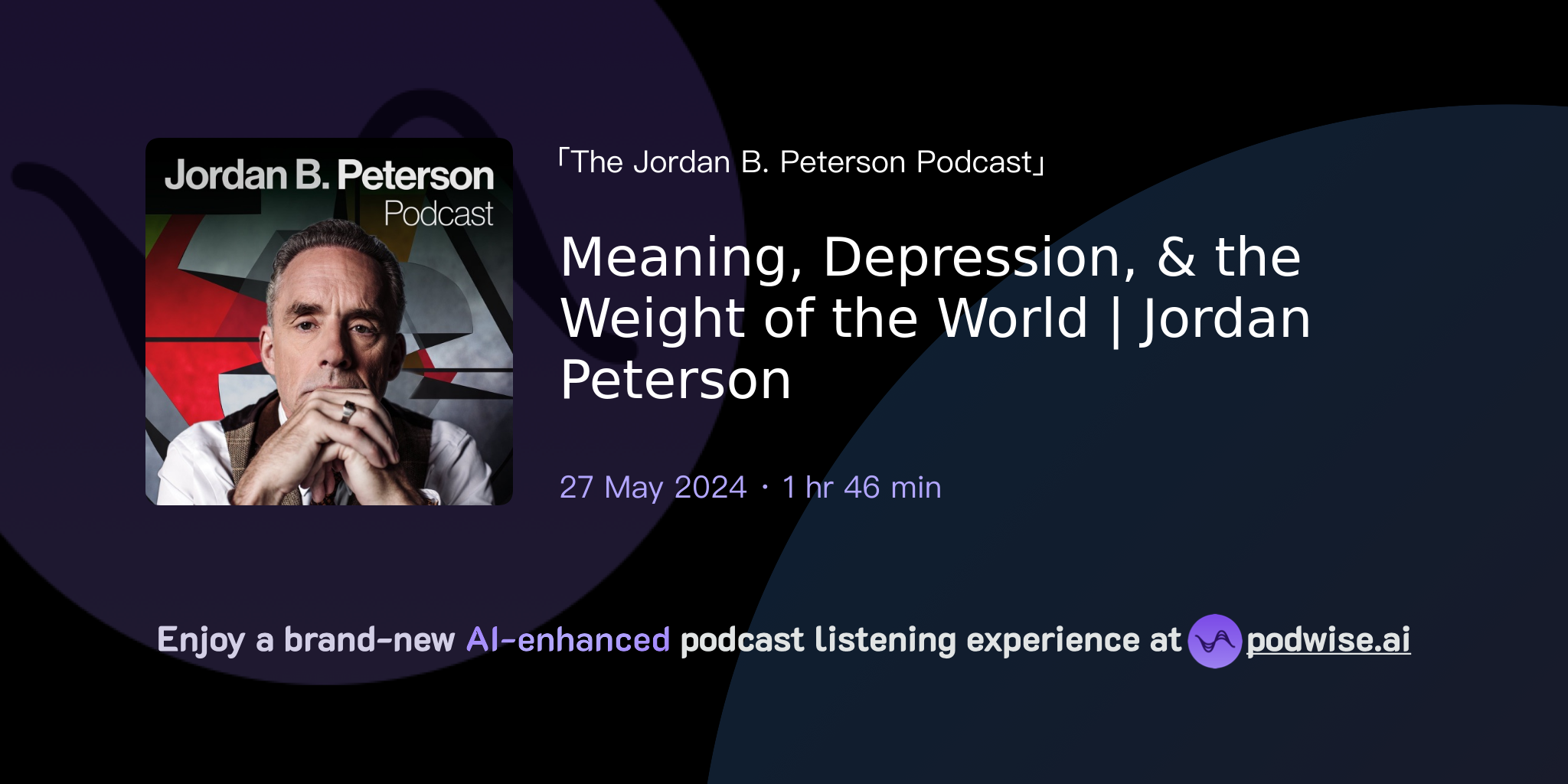 Meaning, Depression, & The Weight Of The World | Jordan Peterson | The ...